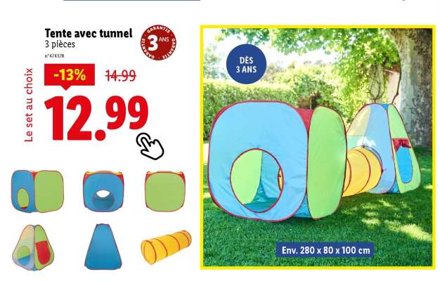 Tente avec tunnel