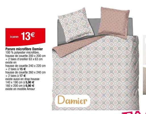 Parure microfibre Damier