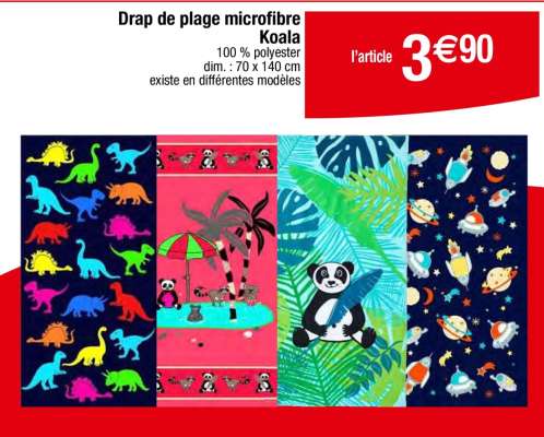 Drap de plage microfibre Koala