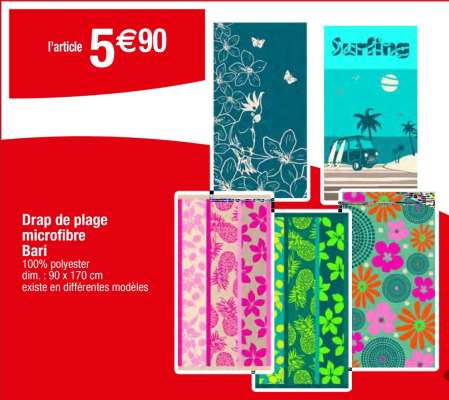 Drap de plage microfibre Bari