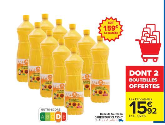 HUILE DE TOURNESOL CARREFOUR CLASSIC