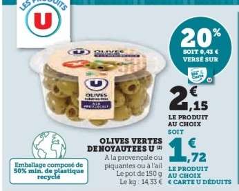 Olives Vertes Dénoyautées U