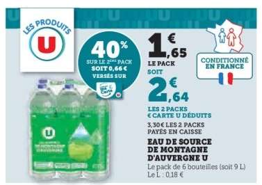 Eau de Source de Montagne d'Auvergne U
