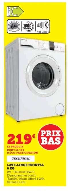 Lave-linge frontal 6 kg
