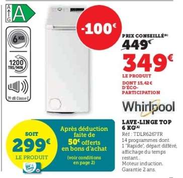 Lave-linge Top 6 kg