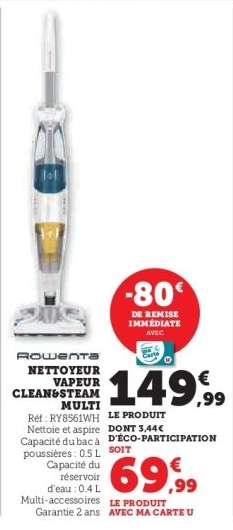 Rowenta Nettoyeur Vapeur Clean & Steam Multi