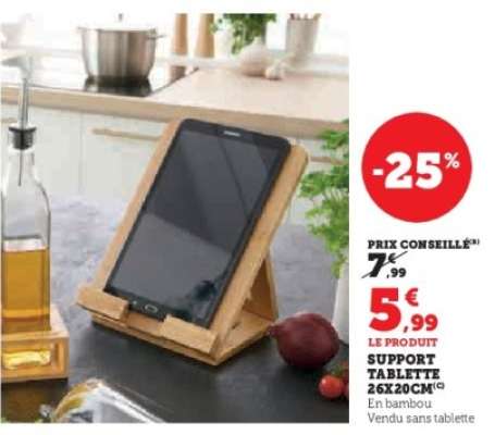 SUPPORT TABLETTE 26X20CM