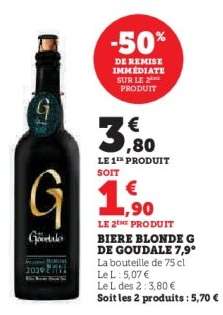 BIÈRE BLONDE 'G' DE GOUDALE 7,9°