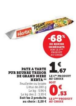 Pâte à tarte pur beurre Trésor de Grand Mère Herta