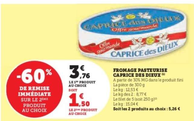 Fromage Pasteurisé Caprice des Dieux