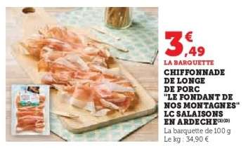 Chiffonnade de longe de porc "Le Fondant de Nos Montagnes"