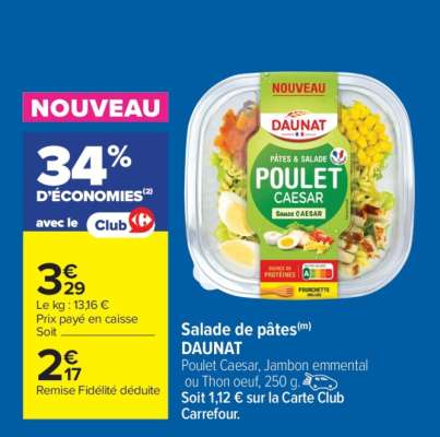 Salade de pâtes DAUNAT