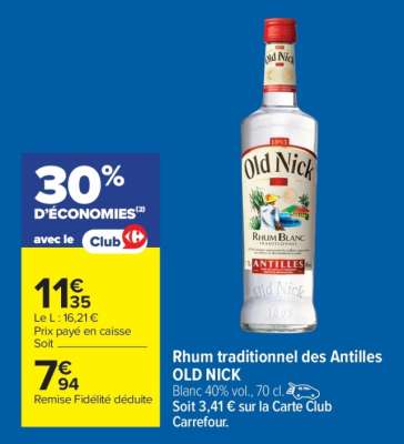 Rhum traditionnel des Antilles OLD NICK