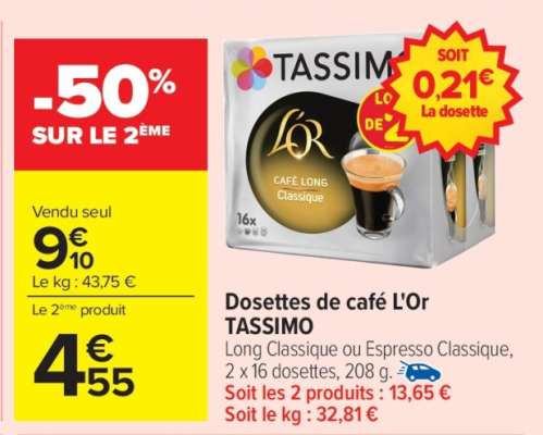 Dosettes de café L’Or TASSIMO