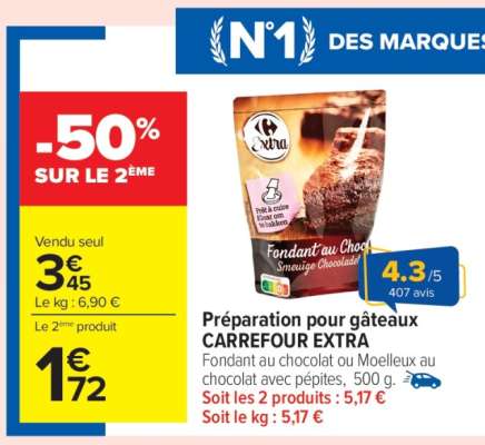 Préparation pour gâteaux CARREFOUR EXTRA
