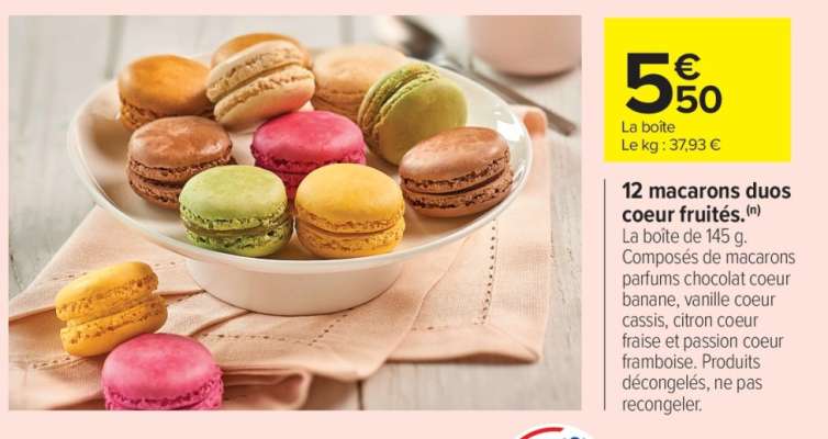 12 macarons duos coeur fruités