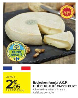 Reblochon fermier A.O.P. FILIÈRE QUALITÉ CARREFOUR