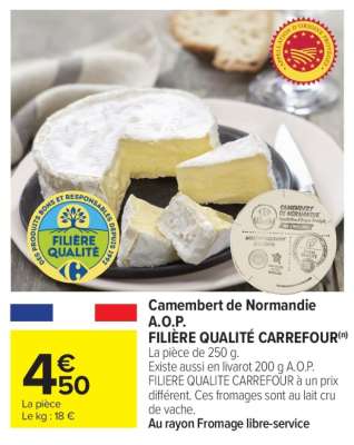 Camembert de Normandie A.O.P. FILIÈRE QUALITÉ CARREFOUR