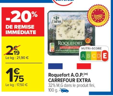 Roquefort A.O.P CARREFOUR EXTRA