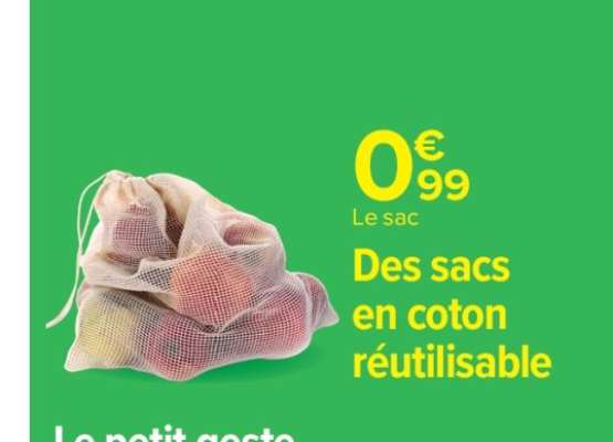 Des sacs en coton réutilisable