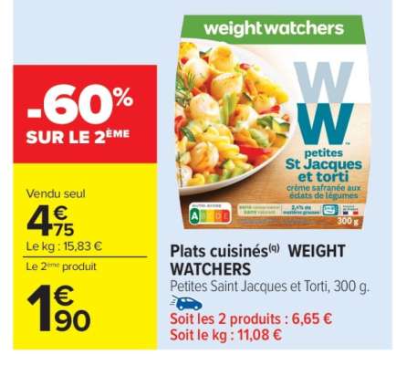 Plats cuisinés WEIGHT WATCHERS