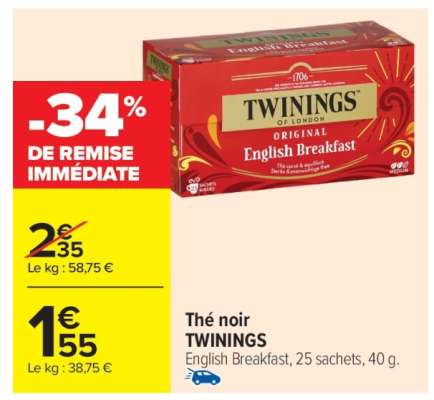 Thé noir TWININGS
