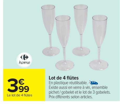 Lot de 4 flûtes
