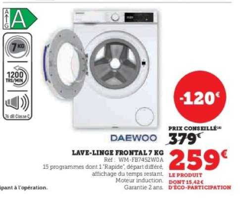 Lave-linge frontal 7 kg
