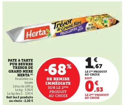 Pâte à tarte pur beurre Trésor de Grand Mère Herta