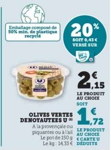 Olives Vertes Dénoyautées U