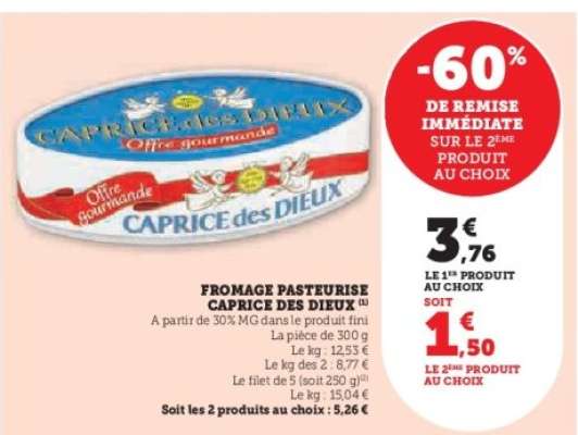 Fromage Pasteurisé Caprice des Dieux