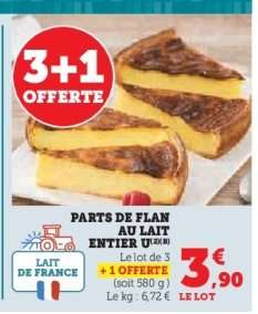Parts de Flan au Lait Entier