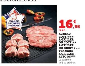 Agneau : côte*** à griller