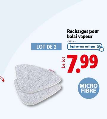 Recharges pour balai vapeur