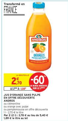 JUS D'ORANGE SANS PULPE