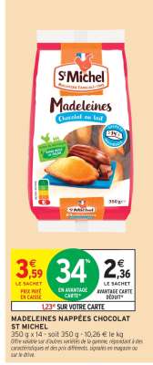Madeleines Nappées Chocolat "St Michel"