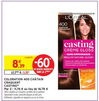 COLORATION 400 CHÂTAIN CRAQUANT CASTING