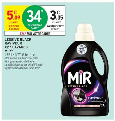 LESSIVE BLACK RAVIVEUR X27 LAVAGES MIR