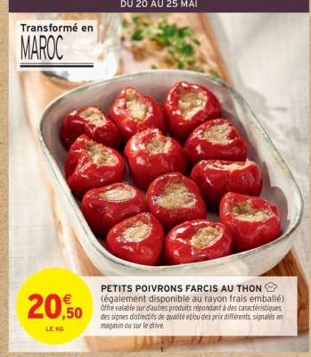 PETITS POIVRONS FARCIS AU THON