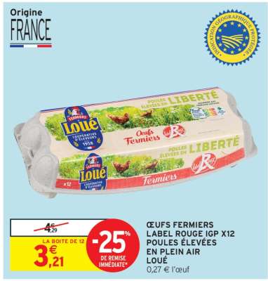 ŒUFS FERMIERS LABEL ROUGE IGP X12