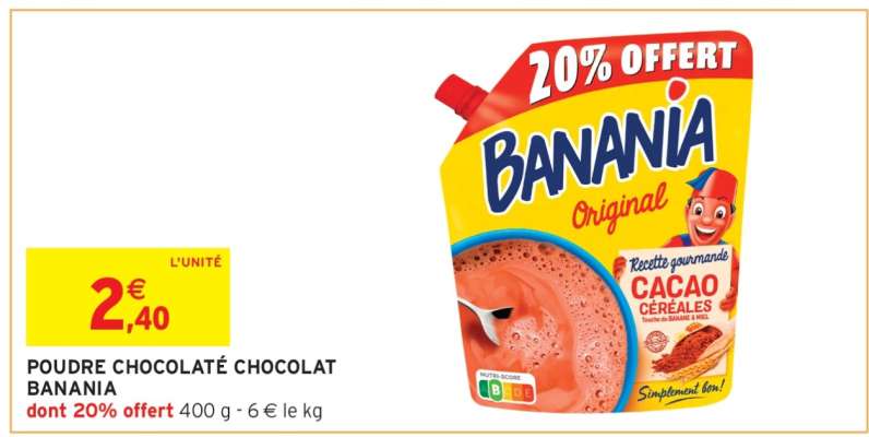 POUDRE CHOCOLATÉ CHOCOLAT BANANIA