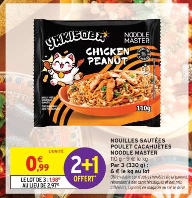 NOUILLES SAUTÉES POULET CACAHUÈTES NOODLE MASTER