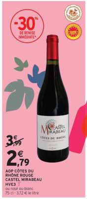 AOP CÔTES DU RHÔNE ROUGE CASTEL MIRABEAU HVE3