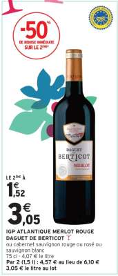 IGP Atlantique Merlot Rouge Daguet de Berticot