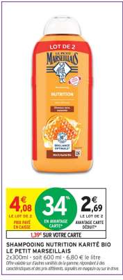 Shampooing Nutrition Karité Bio Le Petit Marseillais