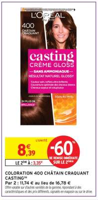 COLORATION 400 CHÂTAIN CRAQUANT CASTING