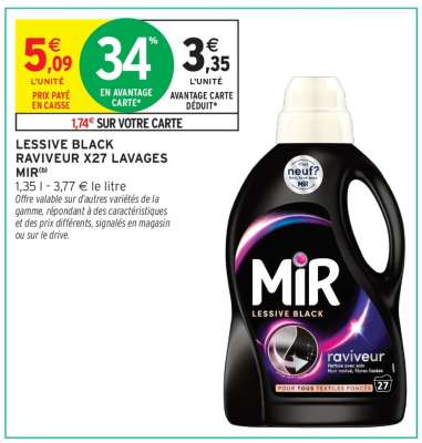 LESSIVE BLACK RAVIVEUR X27 LAVAGES MIR