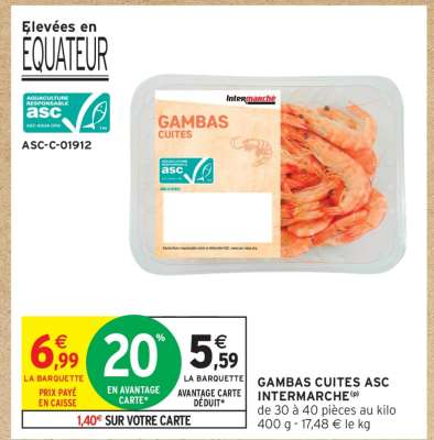 Gambas Cuites ASC Intermarché