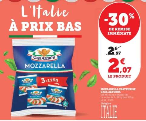 Mozzarella Pasteurisée Casa Azzurra