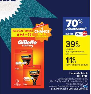 LAMES DE RASOIR “GILLETTE”